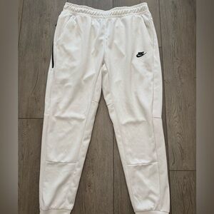 Nike White Sweatpants with Black Logo